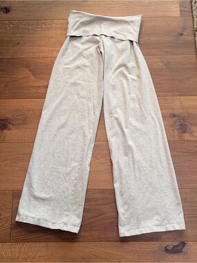 Brandy Melville Wide leg Flare Foldover Waist Cotton Pants